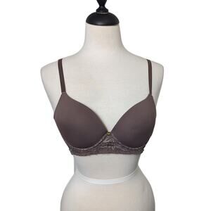RZ by Rachel Zoe New Womens Mauve Push Up Bra with Lace Size 38B